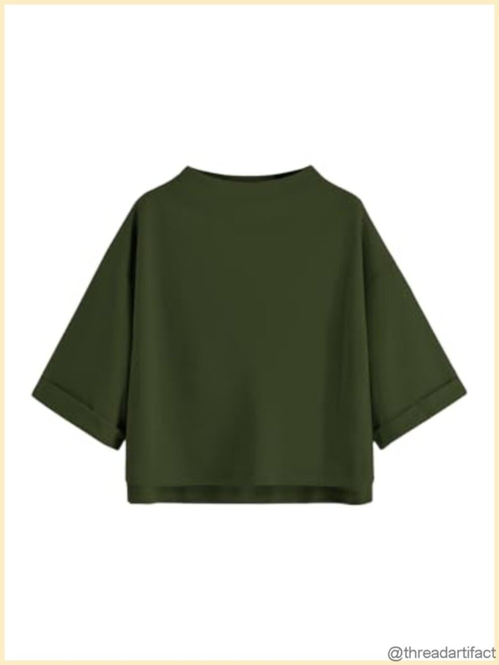 SweatyRocks Women's 3/4 Sleeve Mock Neck Loose T-Shirt Casual Top